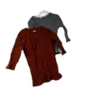 Lmn3 Jay Basics girls 7 ribbed2 t-shirt bundle orange gray spring summer casual